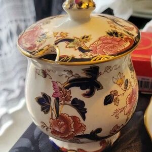 Vintage Floral Ceramic Canister with Lid